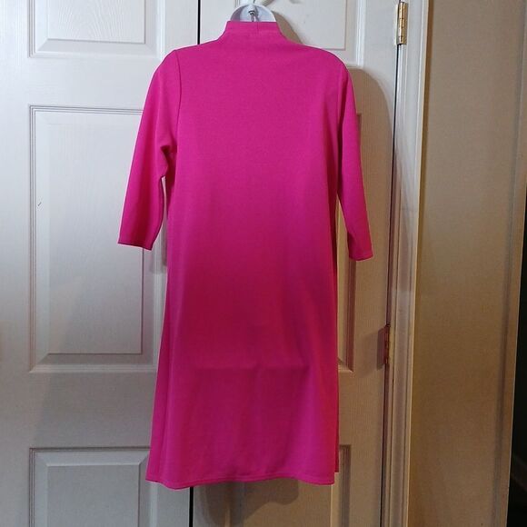 Espresso hot pink sheath jacket dress Sz M NWOT business casual party wedding - Picture 4 of 5